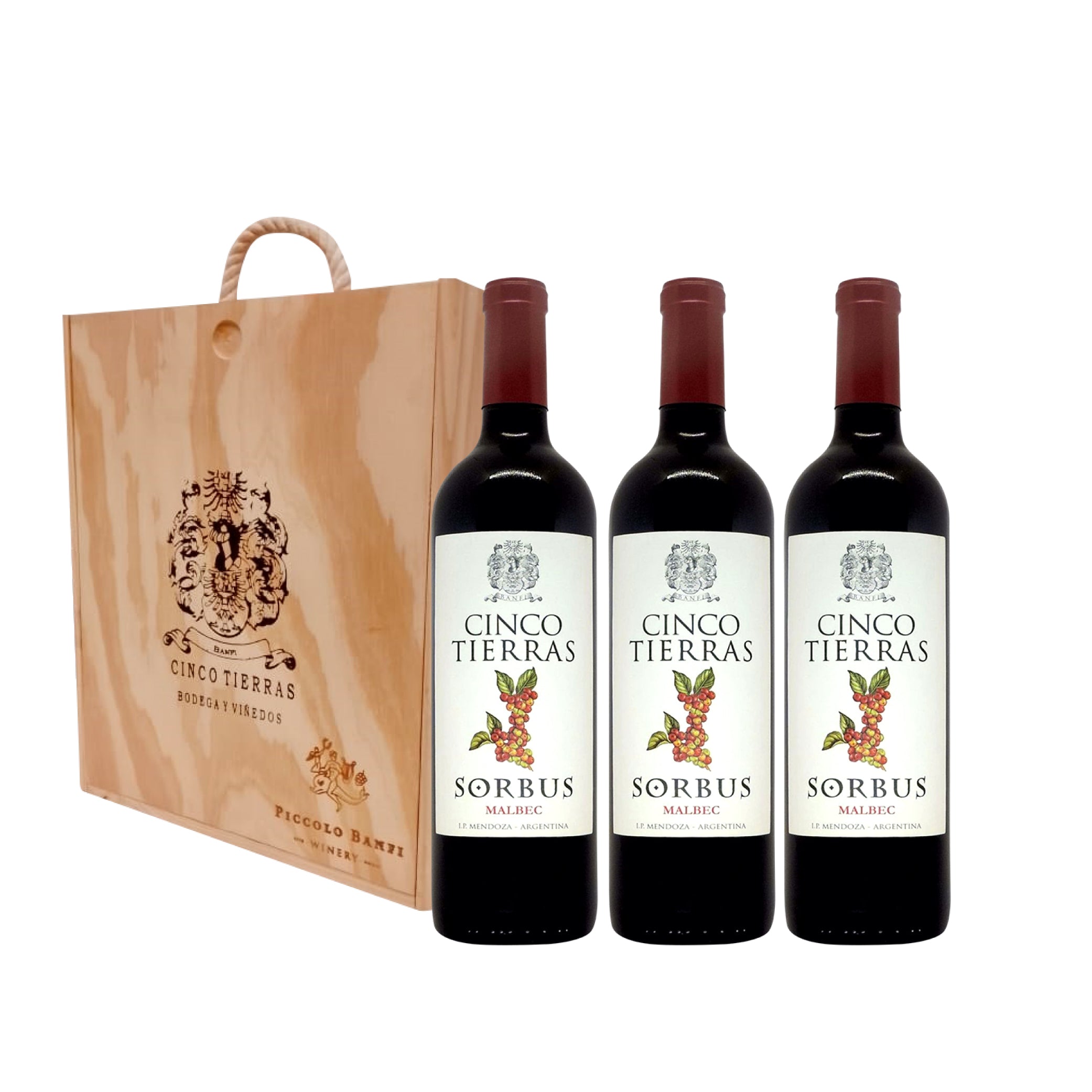 Estuche Cinco Tierras Sorbus Malbec x3